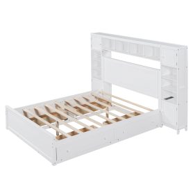 Wooden Queen Size Platform Bed With All-in-One Cabinet, Shelf and Sockets 23 Wooden Queen Size Platform Bed With All-in-One Cabinet, Shelf and Sockets