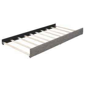 Queen Size Upholstered Platform Bed with Brick Pattern Headboard and Twin XL Size Trundle 33 Queen Size Upholstered Platform Bed with Brick Pattern Headboard and Twin XL Size Trundle