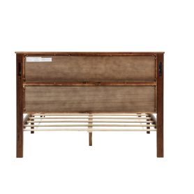 Queen Size Bed with Tall-Panel Headboard & Footboard, 2 Storage Drawers, Built-in LED Lights, USB Charging Station