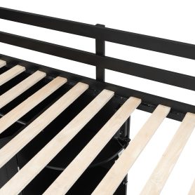 Twin Size Loft Bed with Integrated Large Wardrobe and Desk