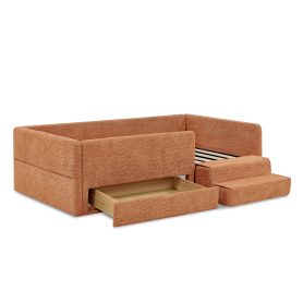 Safe Cozy Multi-Functional Kids Bed with Guardrails and Storage