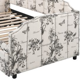 Twin Size Upholstered Daybed with Pop-Up Trundle & USB Charging Ports 42 Twin Size Upholstered Daybed with Pop-Up Trundle & USB Charging Ports