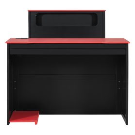 Twin Size Wood Daybed with Twin Size Trundle, Desk, LED light and USB