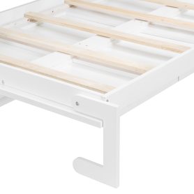 Twin-Size Modern Side-Folding Murphy Bed with Trendy Printed Pattern, LED Under-Bed Lighting & Built-In USB Outlet