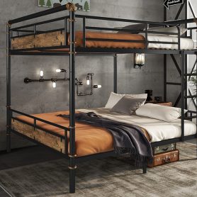 Queen Over Queen Metal Bunk Bed With Safety Guard Rails 38 Queen Over Queen Metal Bunk Bed With Safety Guard Rails