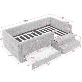 Safe Cozy Multi-Functional Kids Bed with Guardrails and Storage
