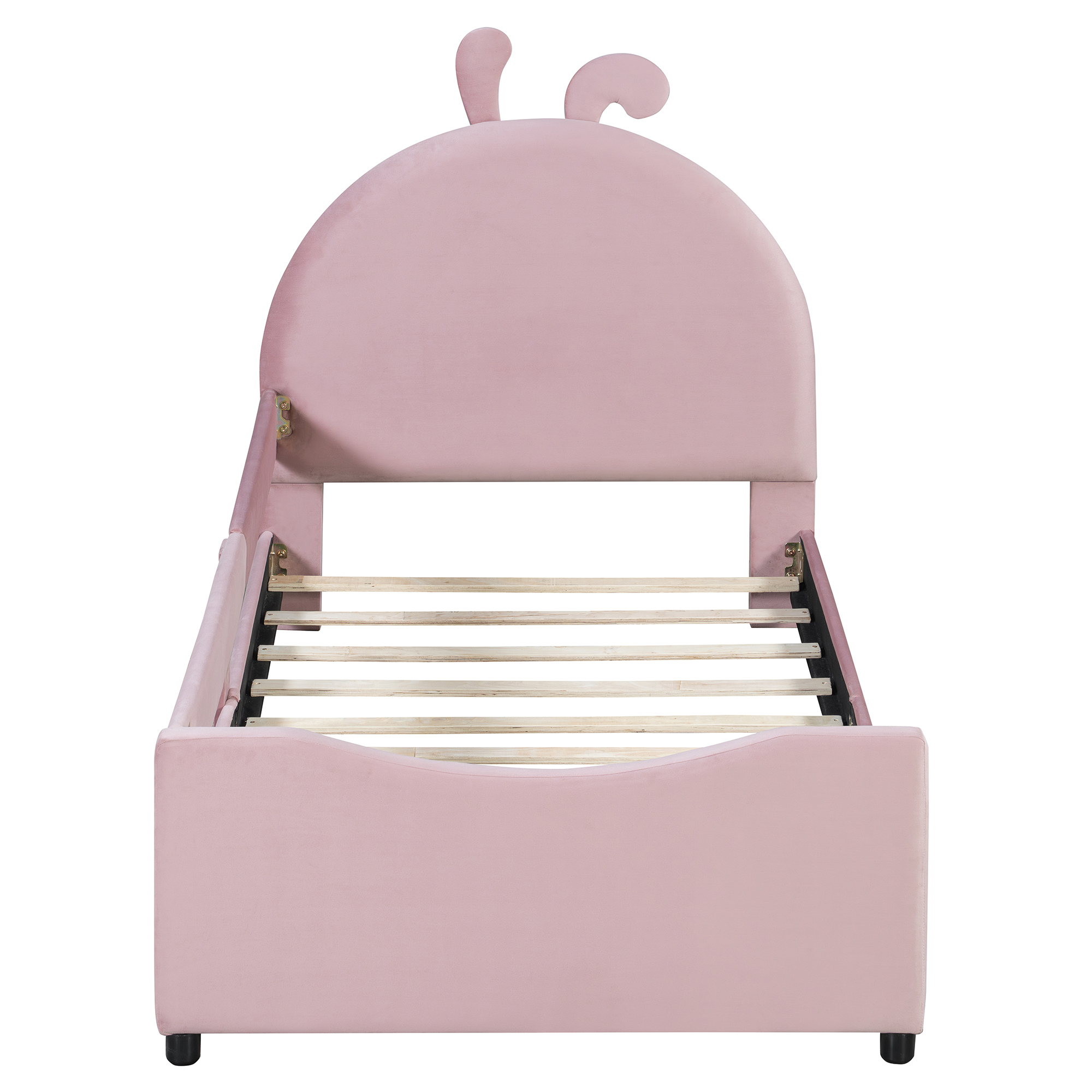 Twin Size Upholstered Daybed with Rabbit Ear Shaped Headboard 14 Twin Size Upholstered Daybed with Rabbit Ear Shaped Headboard