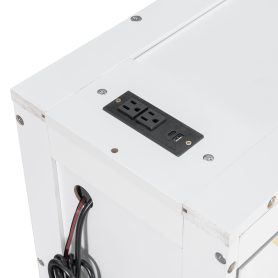 Queen-Size Modern Side-Folding Murphy Bed with Trendy Printed Pattern, LED Under-Bed Lighting & Built-In USB Outlet