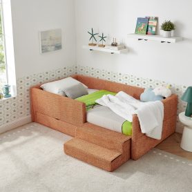 Home 33 Safe Cozy Multi-Functional Kids Bed with Guardrails and Storage