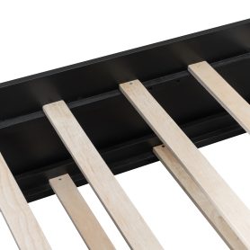 Twin Size Wood Daybed with Twin Size Trundle, Desk, LED light and USB