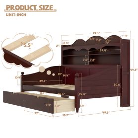 Wooden Twin Daybed With Storage Drawers and Storage Headboard Shelving 31 Wooden Twin Daybed With Storage Drawers and Storage Headboard Shelving