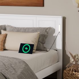 King Size Bed with Tall-Panel Headboard & Footboard