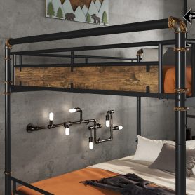 Queen Over Queen Metal Bunk Bed With Safety Guard Rails 26 Queen Over Queen Metal Bunk Bed With Safety Guard Rails
