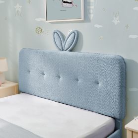 Full Size Kids Upholstered Bed With Oversized Rabbit Ear Headboard, Music Sync, LED Light & 4 Storage Drawers 23 Full Size Kids Upholstered Bed With Oversized Rabbit Ear Headboard, Music Sync, LED Light & 4 Storage Drawers