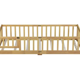 Twin Size Floor Bed with Fence and Door 37 Twin Size Floor Bed with Fence and Door