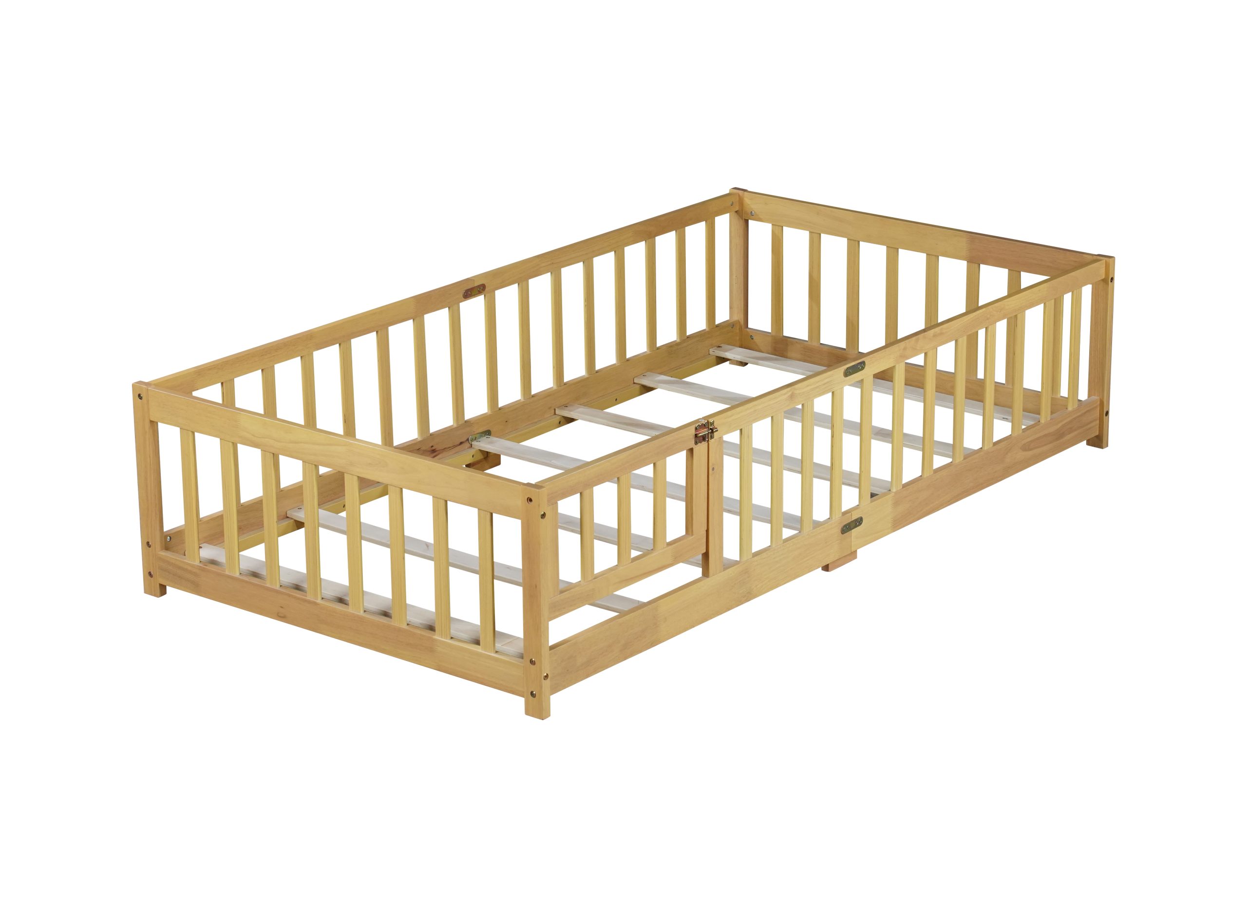 Twin Size Floor Bed with Fence and Door 14 Twin Size Floor Bed with Fence and Door
