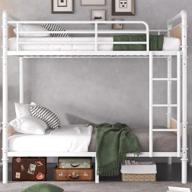 Twin XL over Twin XL Metal Bunk Bed, Industrial Detachable Bunkbeds with Safety Guard Rails for Teens 37 Twin XL over Twin XL Metal Bunk Bed, Industrial Detachable Bunkbeds with Safety Guard Rails for Teens