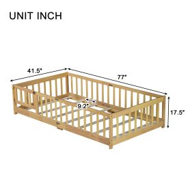 Twin Size Floor Bed with Fence and Door 32 Twin Size Floor Bed with Fence and Door