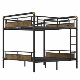 Queen Over Queen Metal Bunk Bed With Safety Guard Rails 34 Queen Over Queen Metal Bunk Bed With Safety Guard Rails