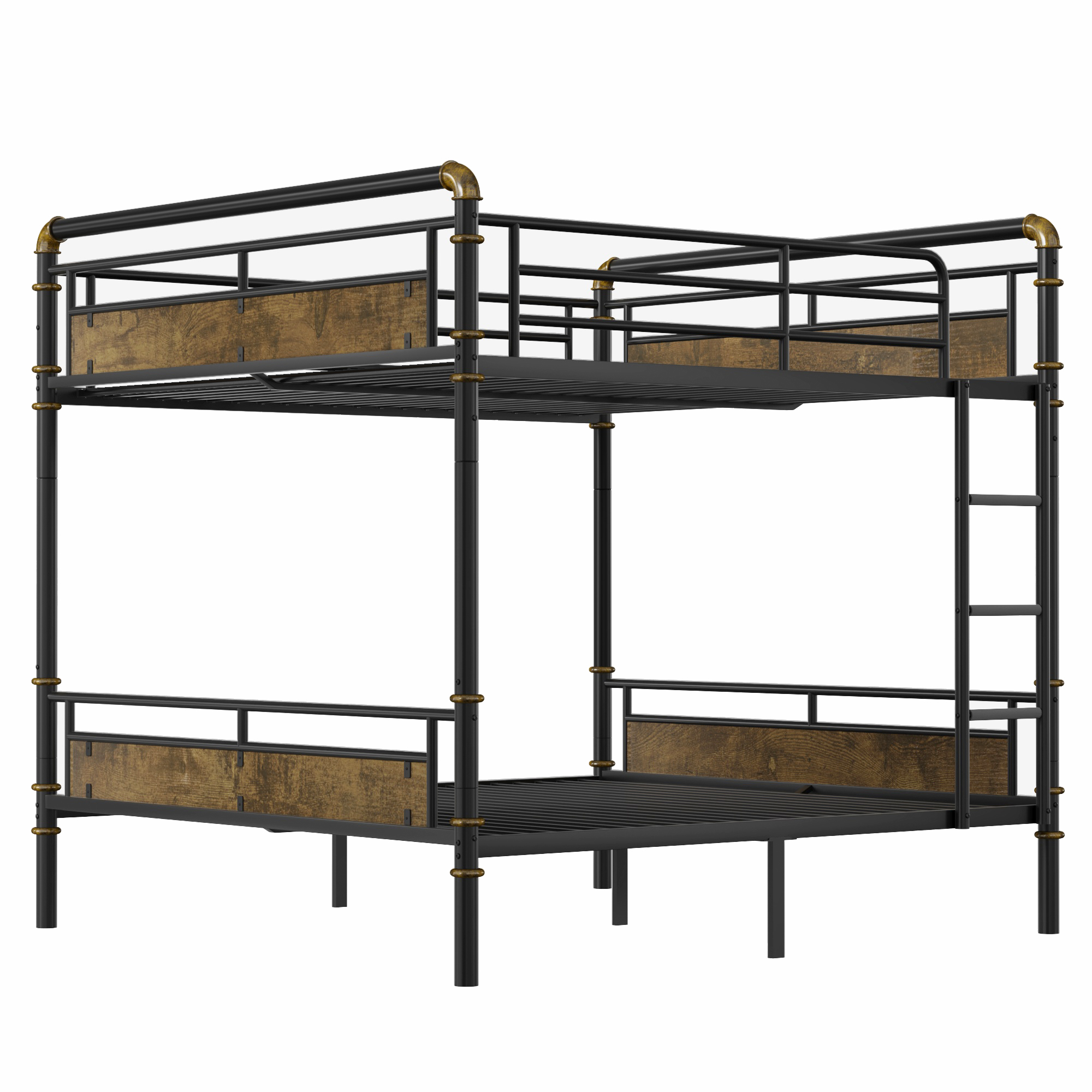 Queen Over Queen Metal Bunk Bed With Safety Guard Rails 15 Queen Over Queen Metal Bunk Bed With Safety Guard Rails