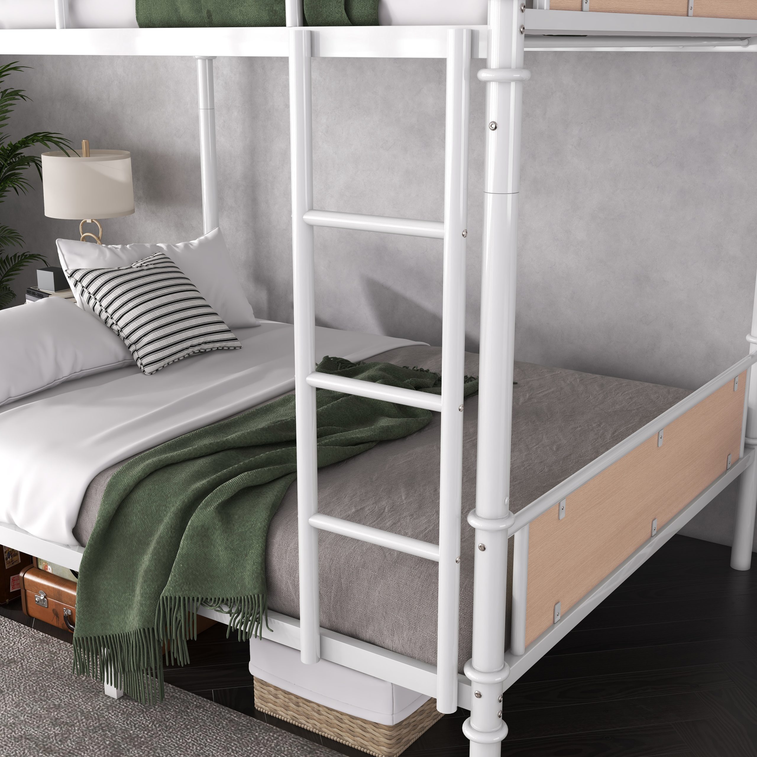 Twin XL over Twin XL Metal Bunk Bed, Industrial Detachable Bunkbeds with Safety Guard Rails for Teens 4 Twin XL over Twin XL Metal Bunk Bed, Industrial Detachable Bunkbeds with Safety Guard Rails for Teens
