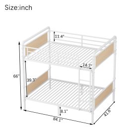 Twin XL over Twin XL Metal Bunk Bed, Industrial Detachable Bunkbeds with Safety Guard Rails for Teens 25 Twin XL over Twin XL Metal Bunk Bed, Industrial Detachable Bunkbeds with Safety Guard Rails for Teens