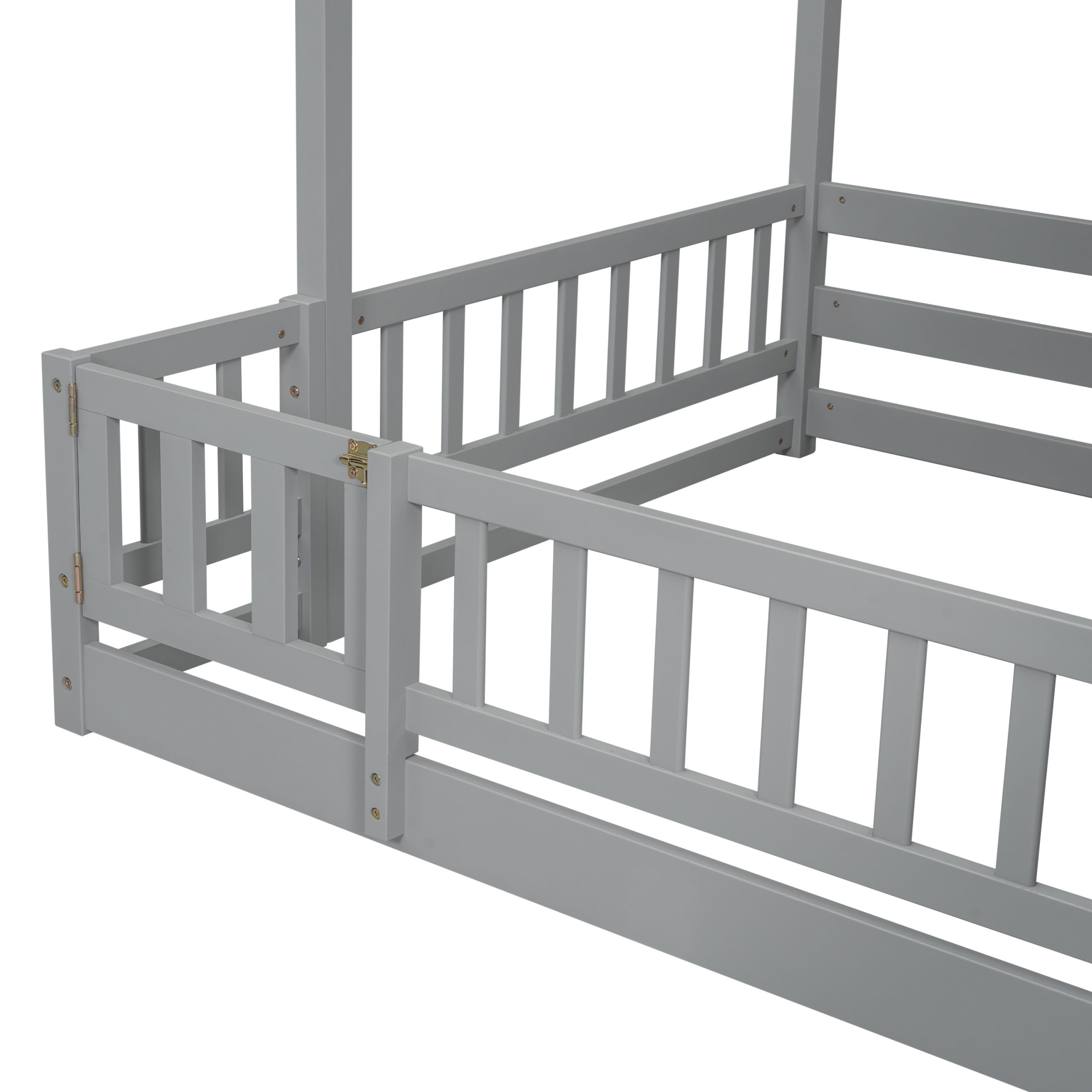 Twin Over Full Bunk Bed with Slide, Storage Staircase and Guardrails 14 Twin Over Full Bunk Bed with Slide, Storage Staircase and Guardrails
