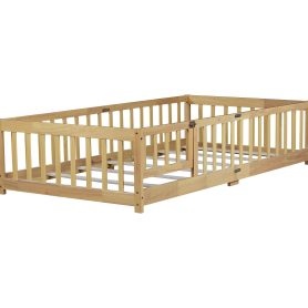 Twin Size Floor Bed with Fence and Door 36 Twin Size Floor Bed with Fence and Door