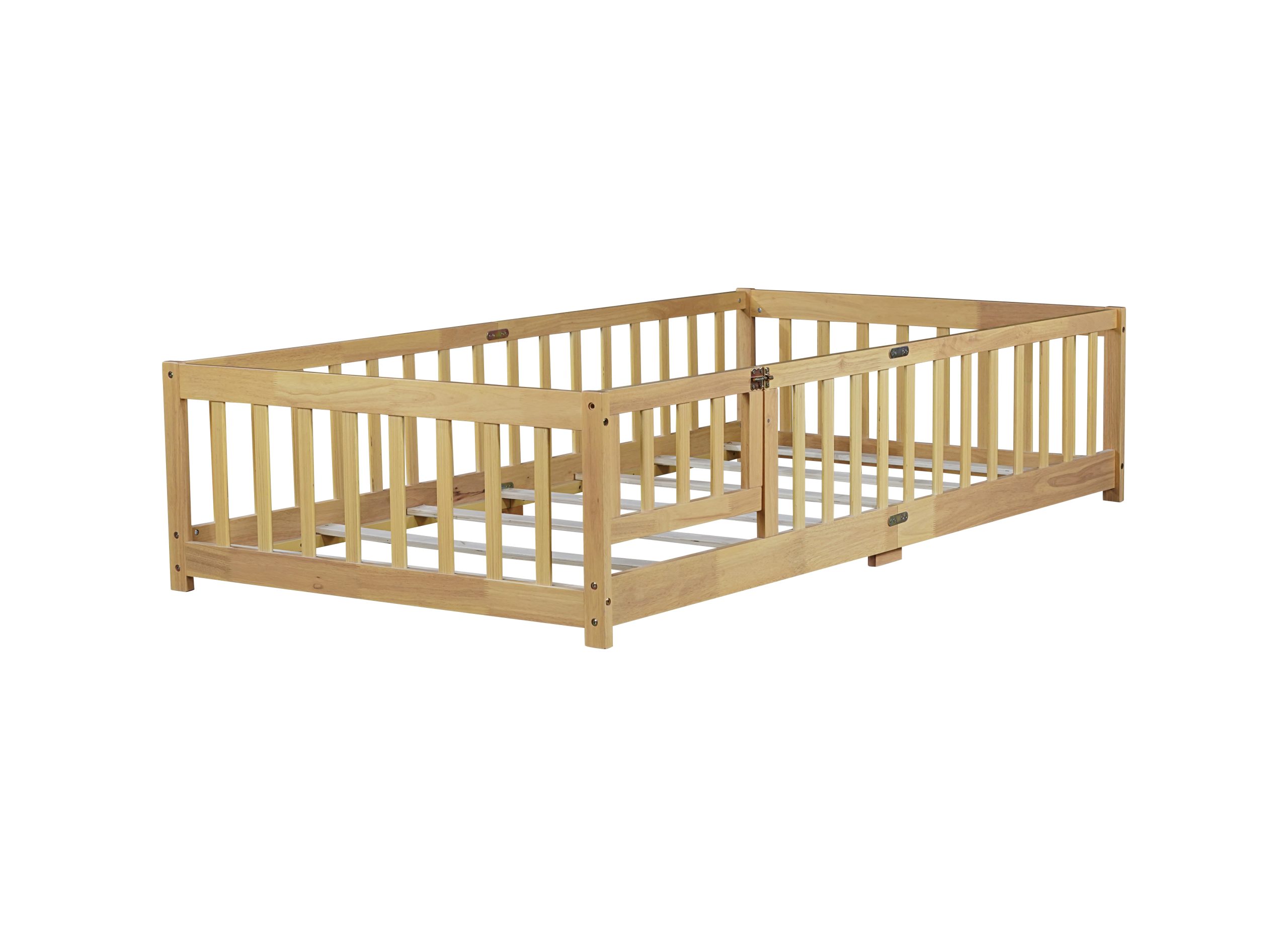 Twin Size Floor Bed with Fence and Door 17 Twin Size Floor Bed with Fence and Door