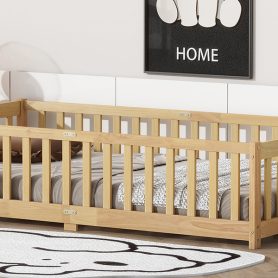 Twin Size Floor Bed with Fence and Door 30 Twin Size Floor Bed with Fence and Door