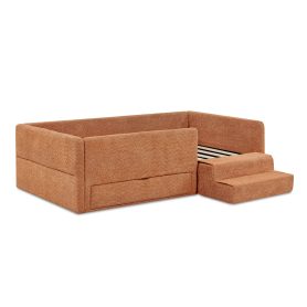 Safe Cozy Multi-Functional Kids Bed with Guardrails and Storage