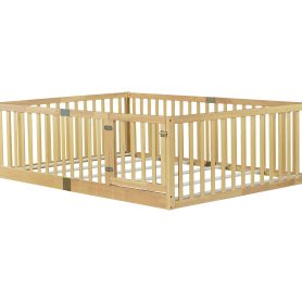 Full Size Floor Bed With High Fence Railings