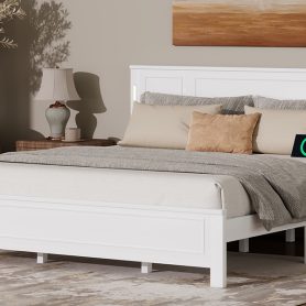 King Size Bed with Tall-Panel Headboard & Footboard