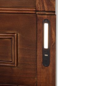 Queen Size Bed with Tall-Panel Headboard & Footboard, 2 Storage Drawers, Built-in LED Lights, USB Charging Station