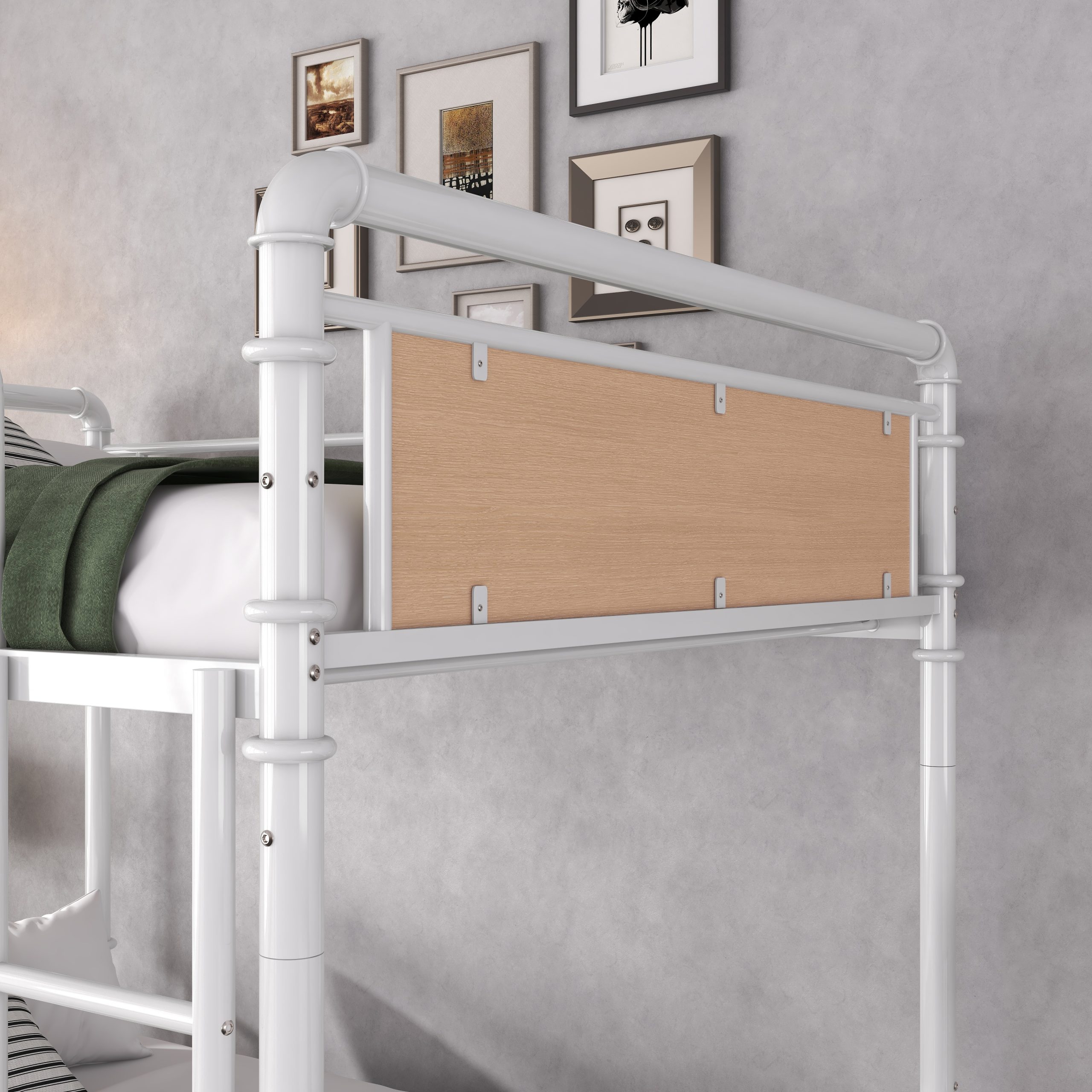 Twin XL over Twin XL Metal Bunk Bed, Industrial Detachable Bunkbeds with Safety Guard Rails for Teens 5 Twin XL over Twin XL Metal Bunk Bed, Industrial Detachable Bunkbeds with Safety Guard Rails for Teens