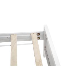 Queen Size Bed with Tall-Panel Headboard & Footboard, Built-in LED Lights, USB Charging Station