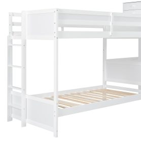 Twin Size L-shaped Bunk Bed With Built-in Desk, 4 Drawers And USB Ports & Power Outlet 35 Twin Size L-shaped Bunk Bed With Built-in Desk, 4 Drawers And USB Ports & Power Outlet