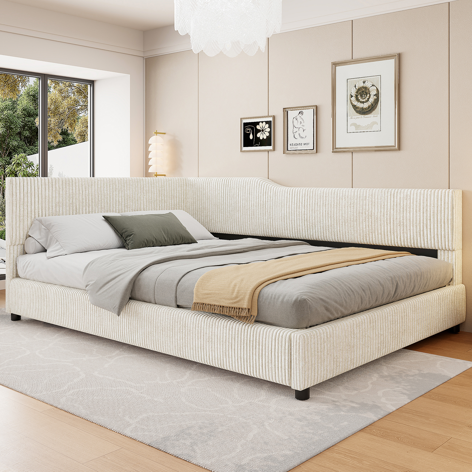 Full Size L-Shaped Corduroy Daybed 3 Full Size L-Shaped Corduroy Daybed