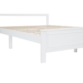 Queen Size Bed with Tall-Panel Headboard & Footboard, Built-in LED Lights, USB Charging Station