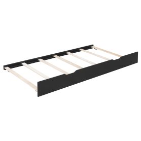 Full Size Wood Daybed with Twin Size Trundle, Desk, LED light and USB