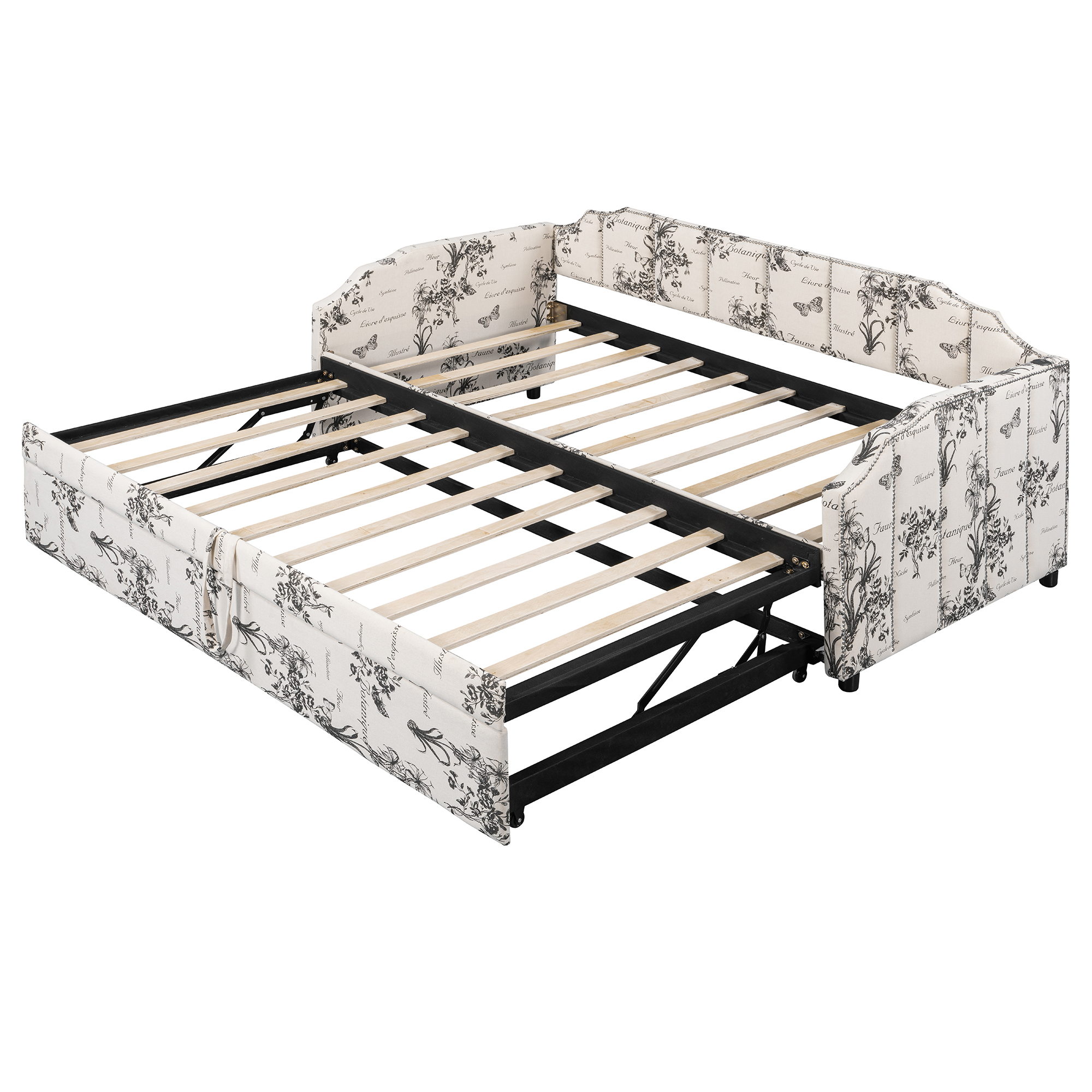 Twin Size Upholstered Daybed with Pop-Up Trundle & USB Charging Ports 8 Twin Size Upholstered Daybed with Pop-Up Trundle & USB Charging Ports