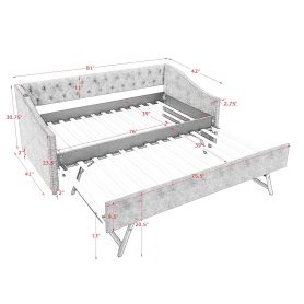 Twin Size Daybed with USB Charging & Pull-out Extendable Bed