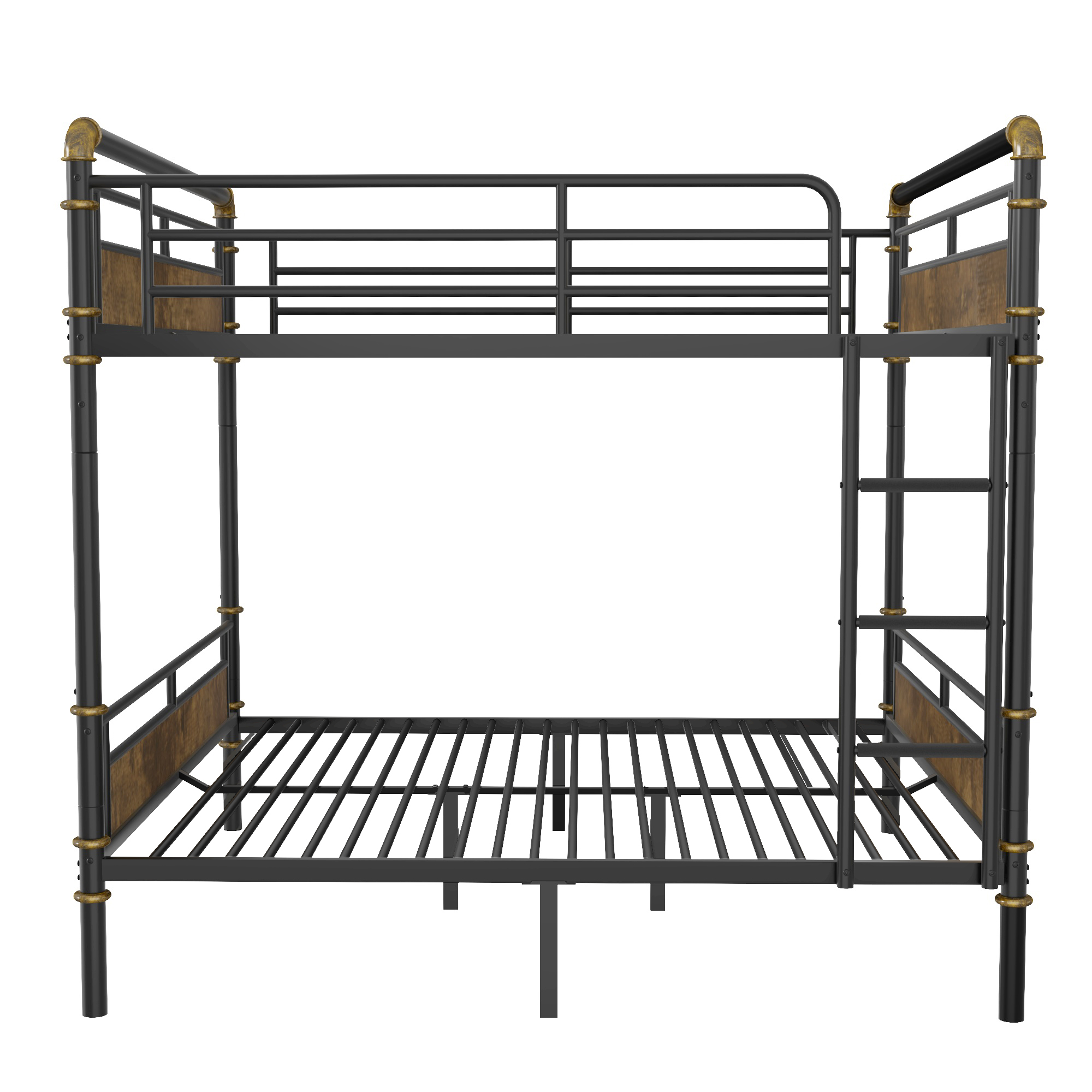 Queen Over Queen Metal Bunk Bed With Safety Guard Rails 12 Queen Over Queen Metal Bunk Bed With Safety Guard Rails