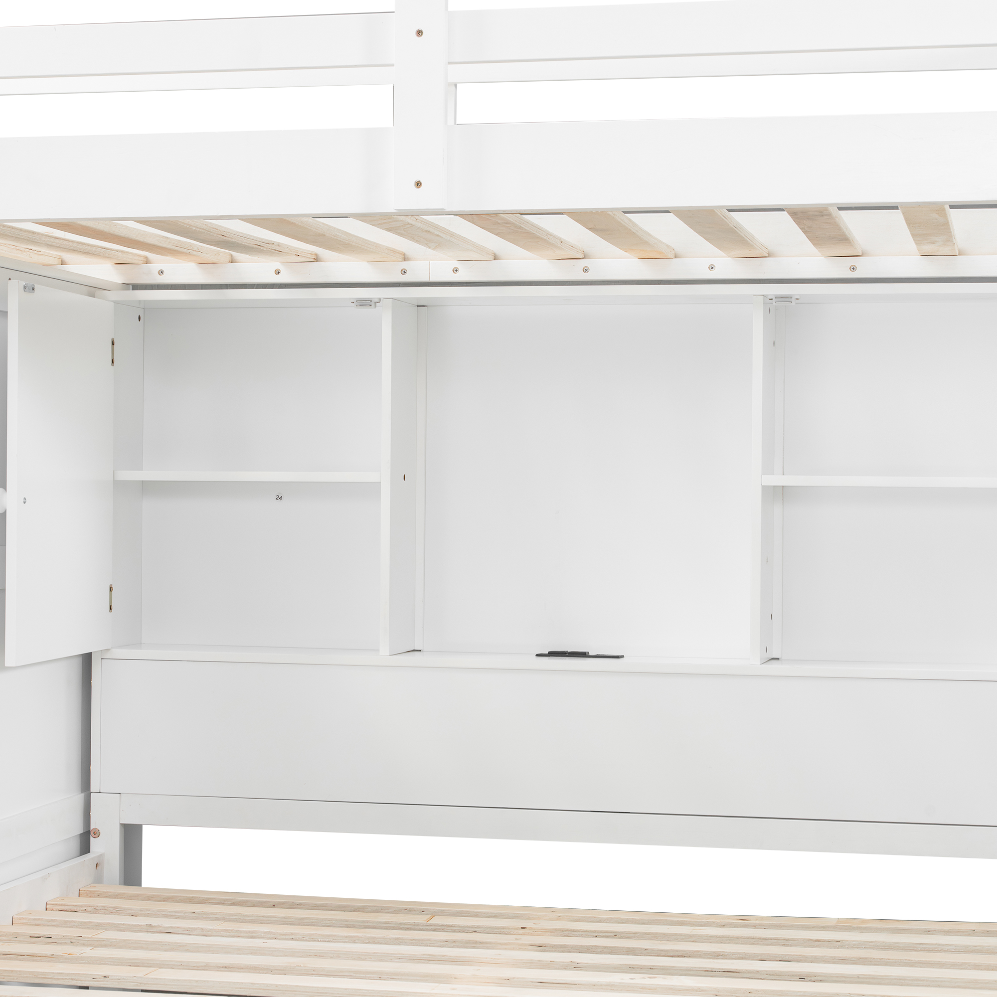 Twin Over Full Bunk Bed With Storage Stairs, Wardrobe, USB And Light 13 Twin Over Full Bunk Bed With Storage Stairs, Wardrobe, USB And Light