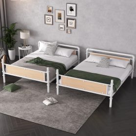 Twin XL over Twin XL Metal Bunk Bed, Industrial Detachable Bunkbeds with Safety Guard Rails for Teens 24 Twin XL over Twin XL Metal Bunk Bed, Industrial Detachable Bunkbeds with Safety Guard Rails for Teens