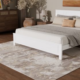 King Size Bed with Tall-Panel Headboard & Footboard