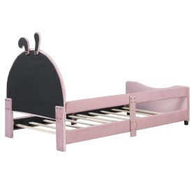 Twin Size Upholstered Daybed with Rabbit Ear Shaped Headboard 26 Twin Size Upholstered Daybed with Rabbit Ear Shaped Headboard