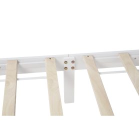 Queen Size Bed with Tall-Panel Headboard & Footboard, Built-in LED Lights, USB Charging Station