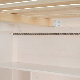 Full Loft Bed Frame with Built-In Wardrobe, Study Desk, Storage Shelves & Lights 38 Full Loft Bed Frame with Built-In Wardrobe, Study Desk, Storage Shelves & Lights