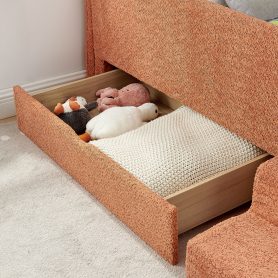Safe Cozy Multi-Functional Kids Bed with Guardrails and Storage